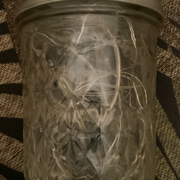 WHITE 1/2 PINT MASON JAR w/ LED FAIRY-LIGHTS/HANDMADE - Picture 6 of 9